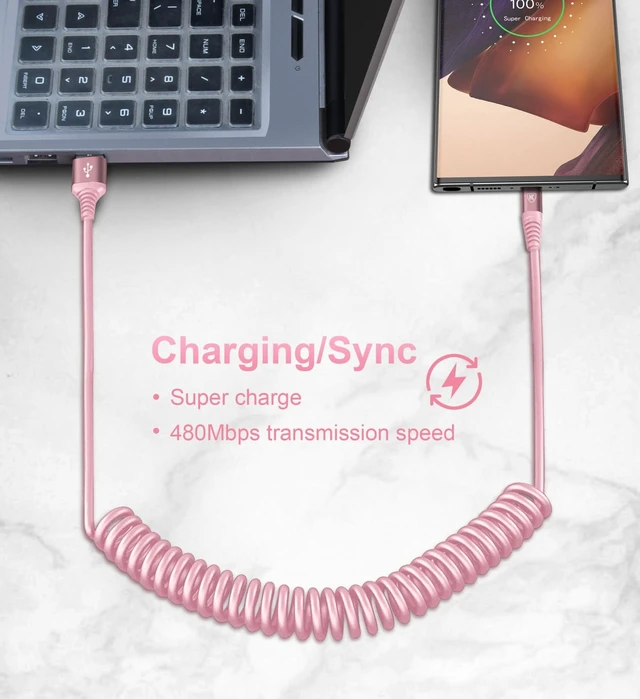 Alt view image 4 of 6 - USB A to C Cable Fast Charging 3FT for Car, 2Pack USB Type C Charger Cable | iPhone USB-C Cord Compatible with iPhone 18/17/16/15/Plus/Pro Max/Samsung Galaxy S26 S25 S23/Carplay/Android Auto-Pink
