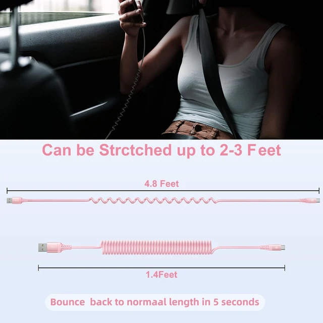 Alt view image 6 of 6 - USB A to C Cable Fast Charging 3FT for Car, 2Pack USB Type C Charger Cable | iPhone USB-C Cord Compatible with iPhone 18/17/16/15/Plus/Pro Max/Samsung Galaxy S26 S25 S23/Carplay/Android Auto-Pink