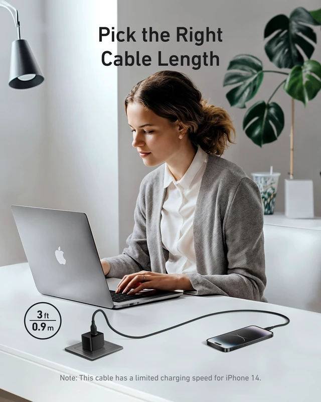 Alt view image 7 of 7 - Powerline Flow USB A to Lightning Cable (3 ft, USB 2.0) | Durable Charging Cord for iPhone 14 / 13 Series, AirPods, and More (Cord Organizer Included)