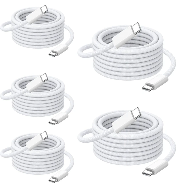 Main image of USB C Cable 3.3FT 5-Pack,240W Fast Charging Multipack | Soft & Braided for iP 17 Pro Max,iP 16 Pro Max,iP15 Pro Max,iPad Pro/9/10th, MacBook Pro/Air,iP-hone Charger Cord