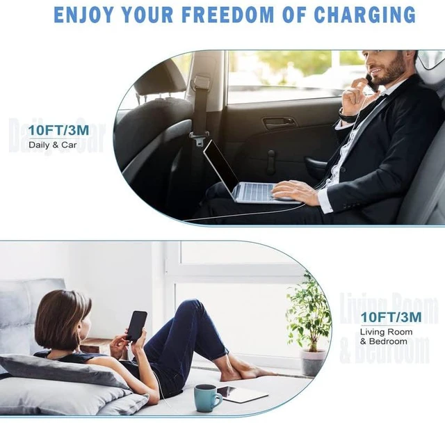 Alt view image 7 of 7 - iPhone Charger 10FT 2 Pack Long Lightning CableApple MFi Certified10Foot | Extra Long Fast Charging Lightning Cord USB WallCharger Adapter Block for i Phone 14/Pro/Pro Max/Plus/13/12 11/Xs/XR/X iPad