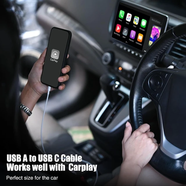 Alt view image 2 of 6 - 3-Pack 6FT Car Carplay Cable USB A to USB C Cable for iPhone 16 15 Pro Plus Pro Maxfor iPad Pro/Air/Minifor Samsung Galaxy S25/S24/S23for MacBook Pro/Air and More