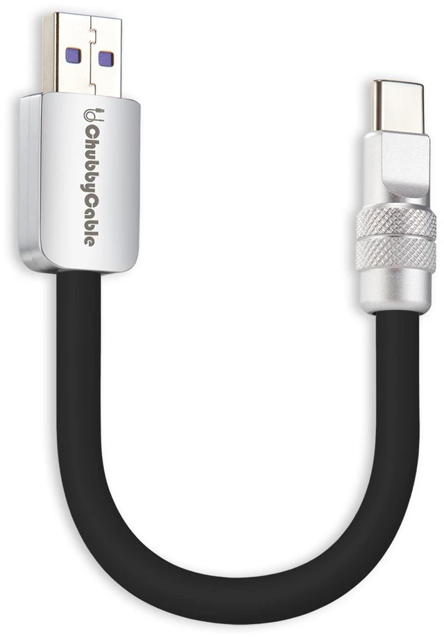 Main image of Short USB A to C Cable 120W Charging Cable, Black, 10 inch | For iPhone 18/17/16/15 Series, MacBook Pro/Air, Galaxy S26/S25/S24, Silicone Fast Charge Cable, 6mm Thick Type C Charger Cord