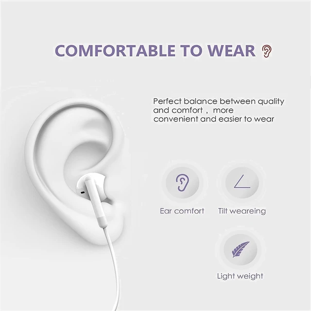 Alt view image 3 of 6 - 2Pack USB C Headphones Wired USBC Earbuds for iPhone 17 16 15 Pro Max | USB Type C Corded Earphones in- Ear Buds with Microphone & Volume Control, Clear Stereo Sound & Noise Isolation