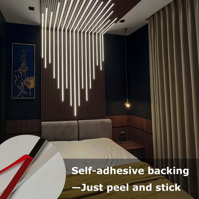 Alt view image 4 of 7 - ATA LED Recessed Lighting Kit for Wall Panels - 6pcs Self-Adhesive Wall LED Lights for Interior Wall Decor, 3000k Touching Switch Light for Wood Slat Wall Panels (Touch Sensor Switch)
