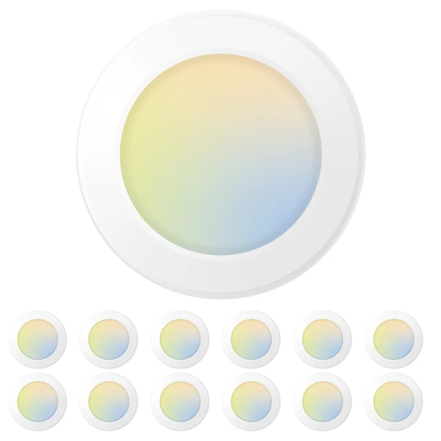 Main image of Amico 12 Pack 5/6 Inch LED Disk Lights, Dimmable Flush Mount Ceiling Disc | 2700K/3000K/4000K/5000K/6000K Selectable, 12W Eqv 110W, 1050LM, Low Profile Surface Mount / Recessed Can Lighting, ETL&FCC