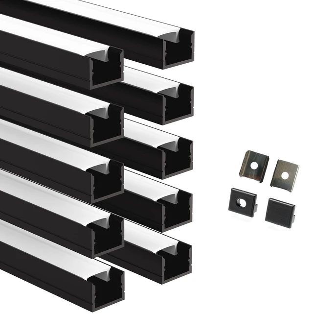 Main image of Besseto LED Aluminum Channel for Wood Slat Wall Panels 10 Pack 1M/3.3Ft | Wood Slat Wall Panel LED Strip Light Aluminum Channel Profile for Living Room Bedroom Bathroom Stairs