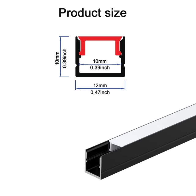 Alt view image 2 of 5 - Besseto LED Aluminum Channel for Wood Slat Wall Panels 10 Pack 1M/3.3Ft | Wood Slat Wall Panel LED Strip Light Aluminum Channel Profile for Living Room Bedroom Bathroom Stairs