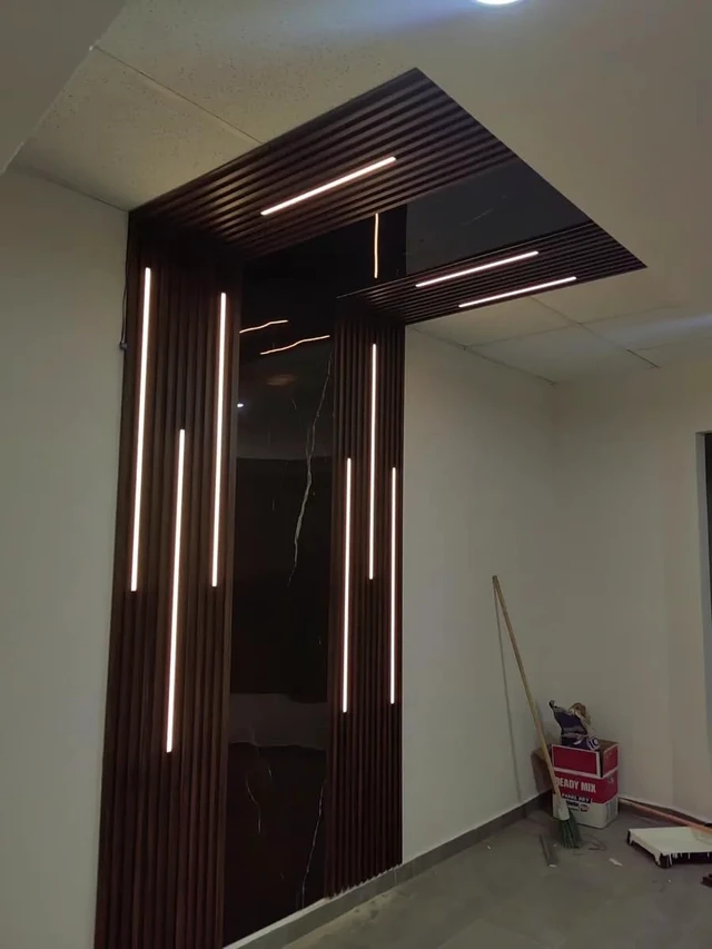 Alt view image 5 of 5 - Besseto LED Aluminum Channel for Wood Slat Wall Panels 10 Pack 1M/3.3Ft | Wood Slat Wall Panel LED Strip Light Aluminum Channel Profile for Living Room Bedroom Bathroom Stairs