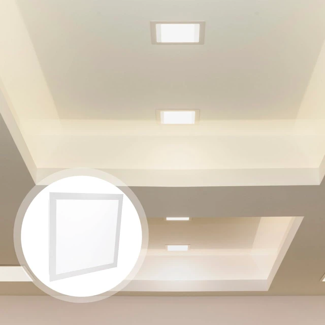 Alt view image 3 of 7 - ETHZZLE Ceiling Lampshade Recessed Light Trim White 30x30cm | Flush Mount Ceiling Light Fluorescent Covers Square Recessed Filter Office Translucent Shell Aluminum