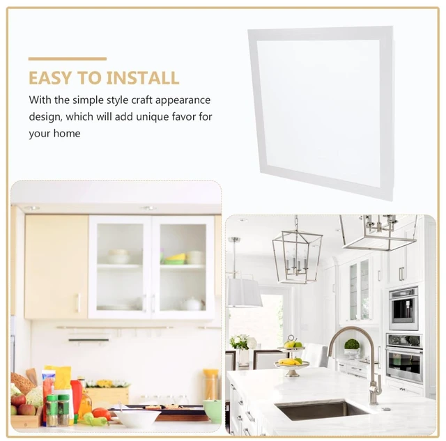 Alt view image 5 of 7 - ETHZZLE Ceiling Lampshade Recessed Light Trim White 30x30cm | Flush Mount Ceiling Light Fluorescent Covers Square Recessed Filter Office Translucent Shell Aluminum