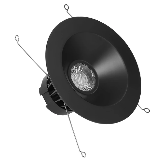 Alt view image 3 of 7 - Maxxima 5" & 6" Retrofit Recessed Anti-Glare LED Downlight 1200 Lumens 5CCT | Color Temperature Selectable 2700K/3000K/3500K/4000K/5000K, Dimmable, E-26 Quick Connect Adapter, 90 CRI, Black Trim
