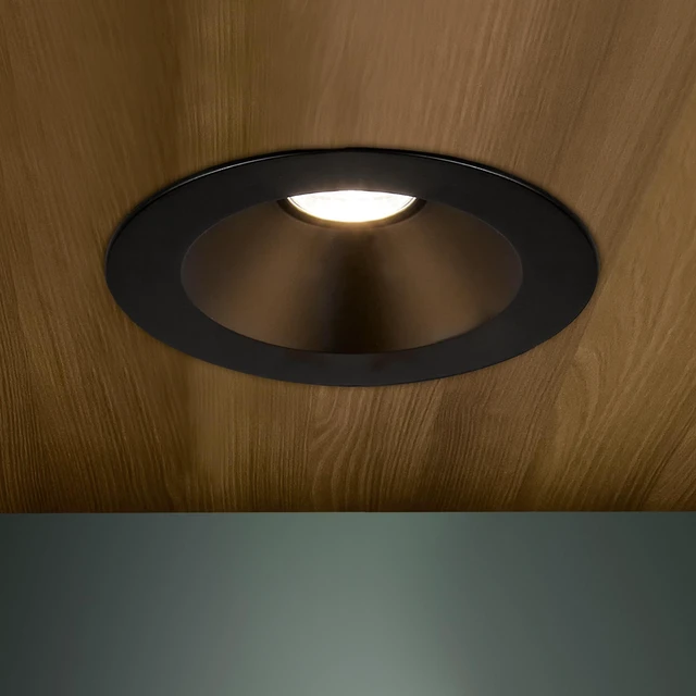 Alt view image 2 of 7 - Maxxima 5" & 6" Retrofit Recessed Anti-Glare LED Downlight 1200 Lumens 5CCT | Color Temperature Selectable 2700K/3000K/3500K/4000K/5000K, Dimmable, E-26 Quick Connect Adapter, 90 CRI, Black Trim