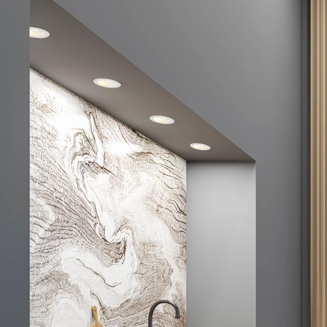 Alt view image 5 of 7 - Maxxima 4" Anti-Glare LED Gimbal Downlight, 1100 Lumens, 5 CCT, White Trim | Adjustable Color Selectable 2700K/3000K/3500K/4000K/5000K, 360° Rotation, Dimmable Recessed Fixture, 90 CRI, J-Box Included