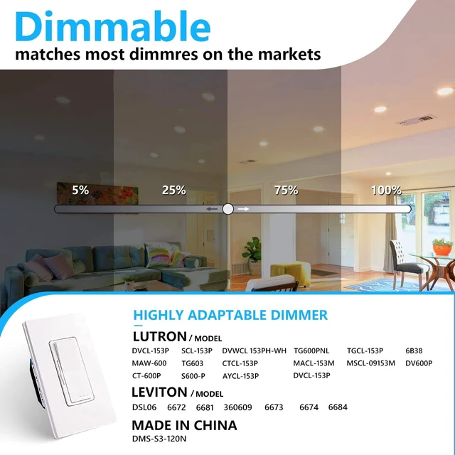Alt view image 7 of 7 - 6Packs 8 Inch Recessed Light JBox, UltraThin CanKiller Canless | Dimmable,3000K/4000K/6000K cycle thru wall on/off switch,18W LED wafer,downlight,ceiling lighting,8"cutout,face dia 87/8 in