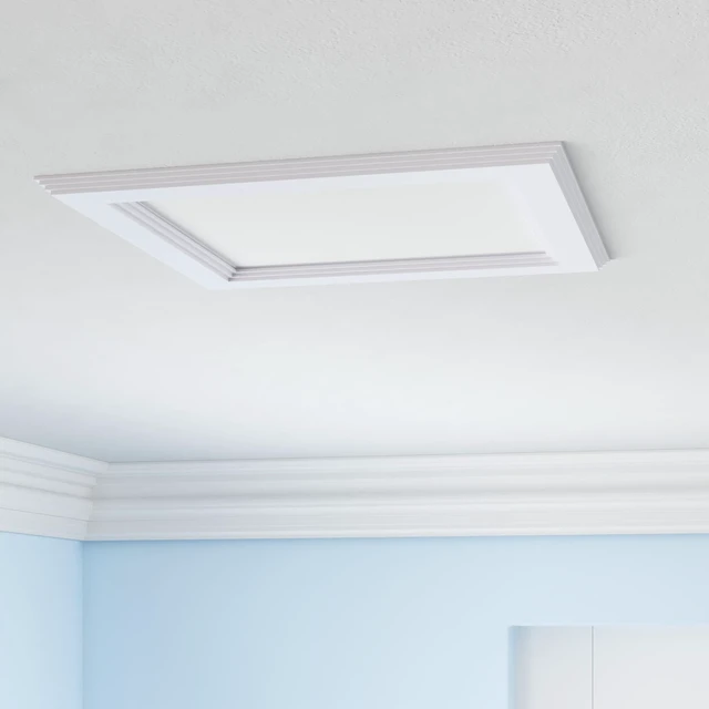 Alt view image 2 of 6 - 15W Recessed LED Panel Lights, Square Ceiling Light,ID 8.66in, 6000K | OD 9.8in | ID 8.66in Ultra Thin LED Downlight Lamp Trim with White, Not Dimmable, 1Pack