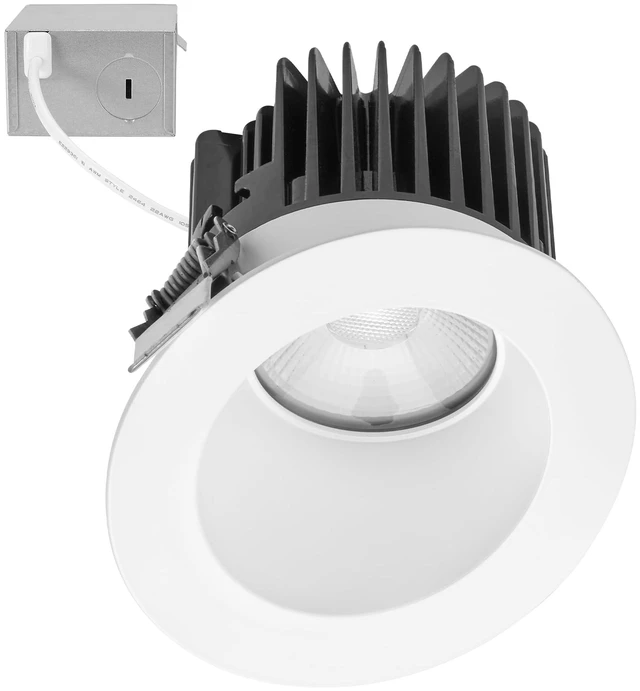 Main image of Maxxima 4" Canless Sloped Anti-Glare LED Downlight, 1000 Lumens, 5 CCT | Color Selectable 2700K/3000K/3500K/4000K/5000K, Recessed Fixture For Sloped Ceilings, IC Rated, Dimmable, 90 CRI