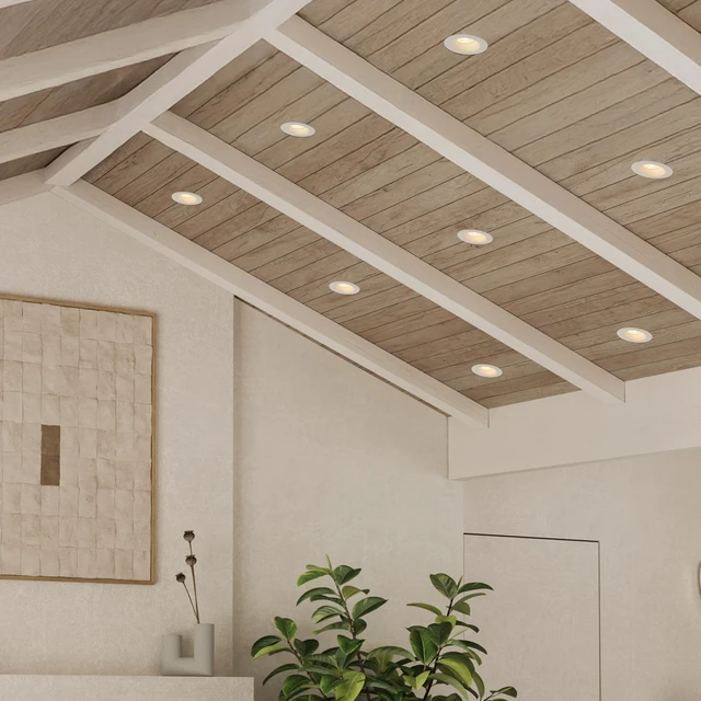 Alt view image 6 of 7 - Maxxima 4" Canless Sloped Anti-Glare LED Downlight, 1000 Lumens, 5 CCT | Color Selectable 2700K/3000K/3500K/4000K/5000K, Recessed Fixture For Sloped Ceilings, IC Rated, Dimmable, 90 CRI
