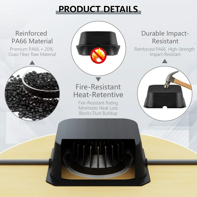 Alt view image 3 of 6 - Bold Bison Fire-Resistant Recessed Light Cover, 15-Pack, 8.6 x 8.6 x 3 Inch,Enhanced Version of PA66 Material, Energy-Saving Insulation Protector for 6 Inch Light Fixtures, Attic Installation
