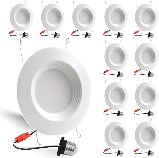 Main image of Energetic 5/6 Inch LED Recessed Lighting, 1000LM, 4000K Cool White, 13W=150W, Dimmable LED Can Light, Damp Rated, Simple Retrofit Installation, ETL Listed, 12 Pack