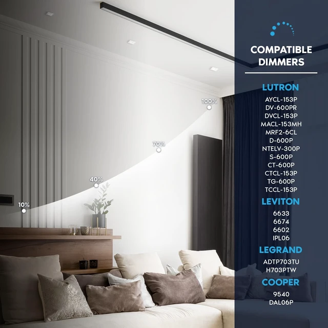 Alt view image 5 of 7 - LUXRITE 3 Inch LED Regressed Canless Spotlight + Square White Interchangeable Trim, 5CCT 2700K-5000K, Twist N' Lock, Recessed Lighting, 15W, 1250LM, CRI90, Dimmable, 38° Beam, IC & Wet Rated