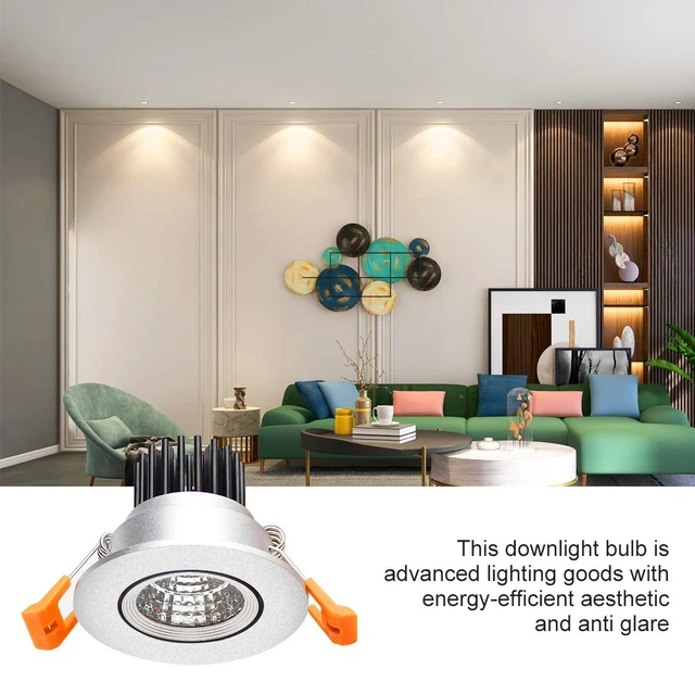 Alt view image 4 of 7 - LightingWill 2inch LED Dimmable Downlight, 3W COB Recessed Ceiling Light, Natural White 4000K-4500K, CRI80, 25W Halogen Bulbs Equivalent, Silver (4Pack)