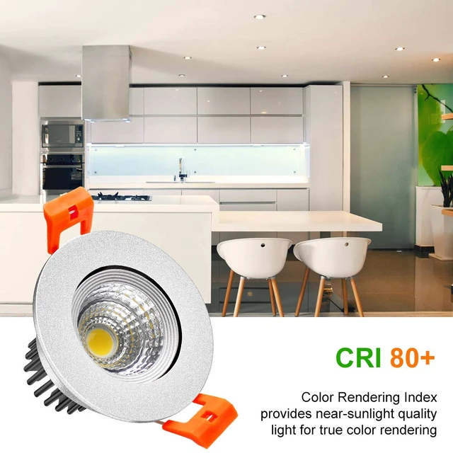 Alt view image 6 of 7 - LightingWill 2inch LED Dimmable Downlight, 3W COB Recessed Ceiling Light, Natural White 4000K-4500K, CRI80, 25W Halogen Bulbs Equivalent, Silver (4Pack)