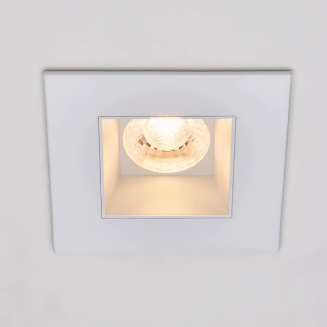 Alt view image 3 of 7 - Maxxima 4" Low Kelvin Anti-Glare LED Square Downlight, 1200 Lumens, 5 CCT | Color Selectable 2200K/2400K/2700K/3000K/3500K, Dimmable Ultra-Thin Canless White Recessed Fixture, Junction Box Included