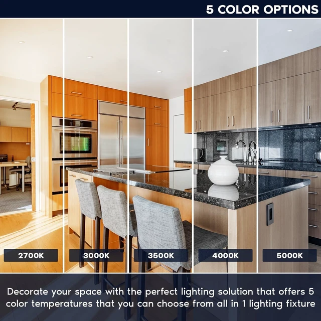 Alt view image 2 of 7 - LUXRITE 3 Inch LED Regressed Canless Spotlight + Round White Interchangeable Trim, 5CCT 2700K-5000K, Twist N' Lock, Recessed Lighting, 15W, 1250LM, CRI90, Dimmable, 38° Beam, IC & Wet Rated
