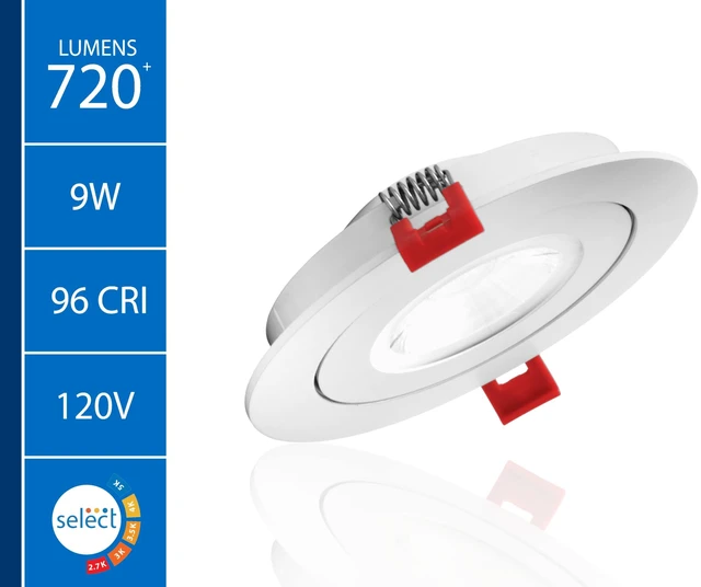 Alt view image 2 of 7 - DGF 4-inch White Selectable Canless Floating Gimbal LED Recessed Downlight (DGF43120SRDWH)