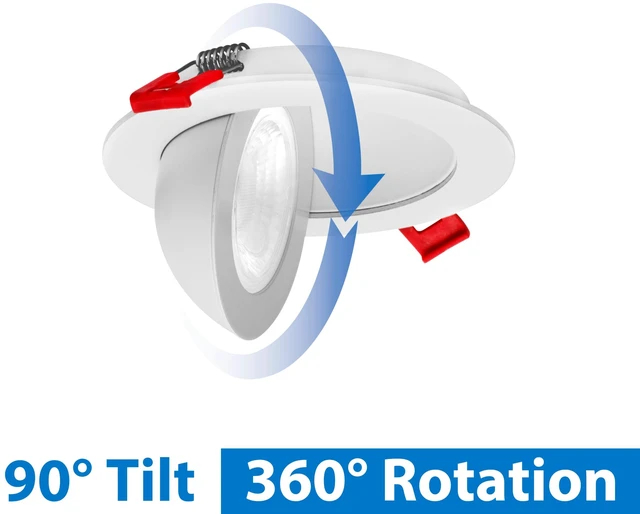 Alt view image 3 of 7 - DGF 4-inch White Selectable Canless Floating Gimbal LED Recessed Downlight (DGF43120SRDWH)