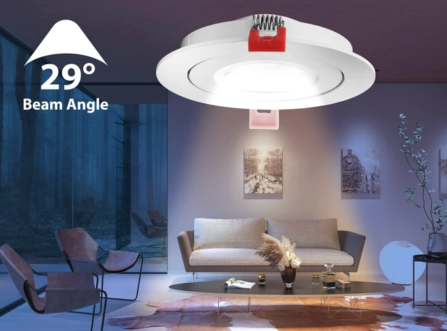 Alt view image 6 of 7 - DGF 4-inch White Selectable Canless Floating Gimbal LED Recessed Downlight (DGF43120SRDWH)
