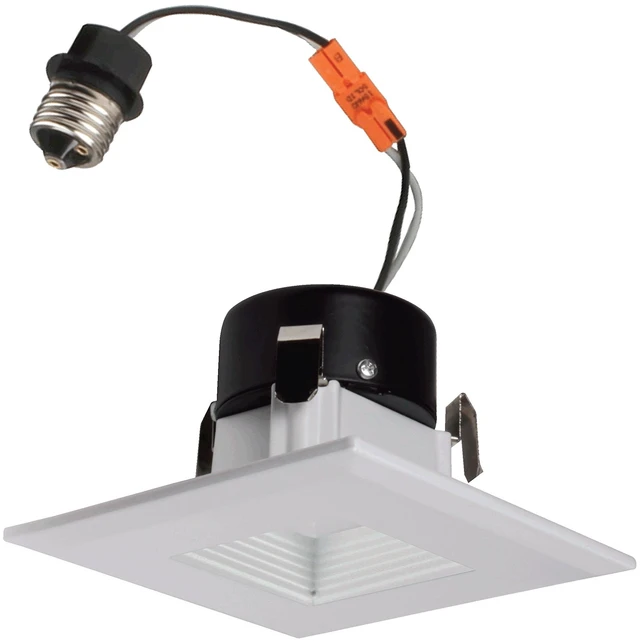 Alt view image 2 of 7 - NICOR Lighting 3 inch White Square LED Recessed Downlight in 2700K (DQR3-10-120-2K-WH-BF)