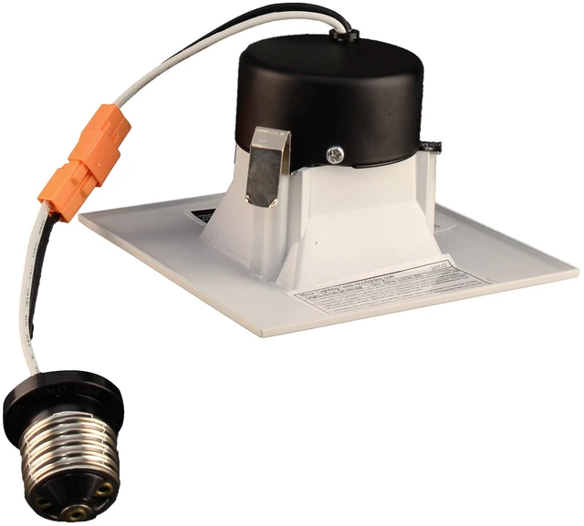 Alt view image 4 of 7 - NICOR Lighting 3 inch White Square LED Recessed Downlight in 2700K (DQR3-10-120-2K-WH-BF)