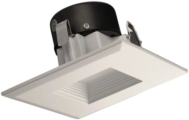 Alt view image 5 of 7 - NICOR Lighting 3 inch White Square LED Recessed Downlight in 2700K (DQR3-10-120-2K-WH-BF)