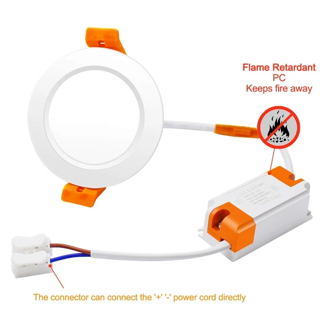 Alt view image 2 of 7 - BIRRAY 3 Inch LED Recessed Downlight, 5000K Daylight White, 5W (40W Halogen Equivalent) Dimmable LED Ceiling Light with LED Driver, CRI 80, 6 Pack