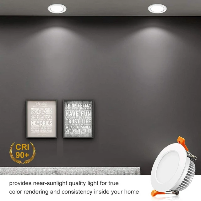 Alt view image 4 of 7 - BIRRAY 3 Inch LED Recessed Downlight, 5000K Daylight White, 5W (40W Halogen Equivalent) Dimmable LED Ceiling Light with LED Driver, CRI 80, 6 Pack