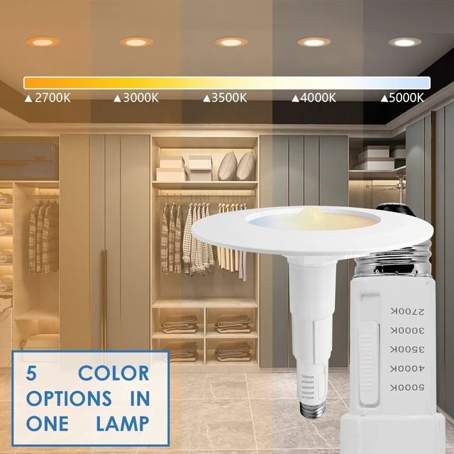 Alt view image 2 of 7 - Jolux 5/6 Inch 5CCT PIR Motion Sensor Recessed Light,Non-Dimmable,800lm | 2700K-5000K Adjustable LED can light, 12W=60W, Easy E26 Retrofit Install for Closets, Kitchens, Porches, Hallways,2 Pack
