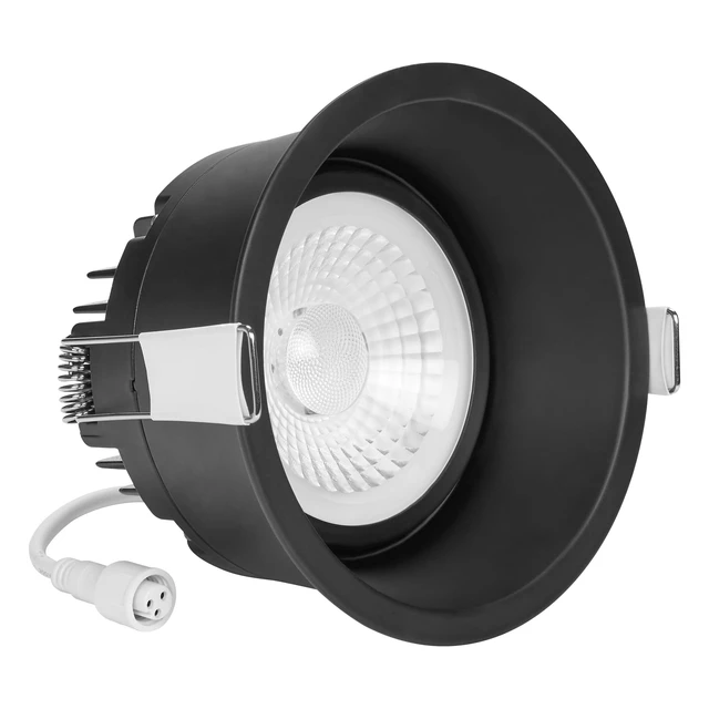 Alt view image 2 of 7 - Maxxima 4" Black Recessed LED Eyeball Gimbal Downlight, 1000 Lumens, 5 CCT | Adjustable Color Select 2700K/3000K/3500K/4000K/5000K, 360° Rotation 30° Tilt, Dimmable Canless, IC Rated, J-Box Included