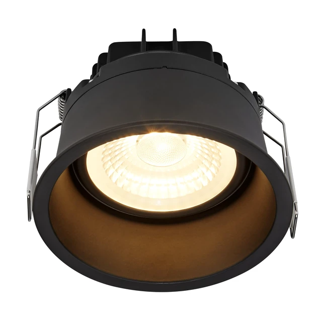 Alt view image 3 of 7 - Maxxima 4" Black Recessed LED Eyeball Gimbal Downlight, 1000 Lumens, 5 CCT | Adjustable Color Select 2700K/3000K/3500K/4000K/5000K, 360° Rotation 30° Tilt, Dimmable Canless, IC Rated, J-Box Included