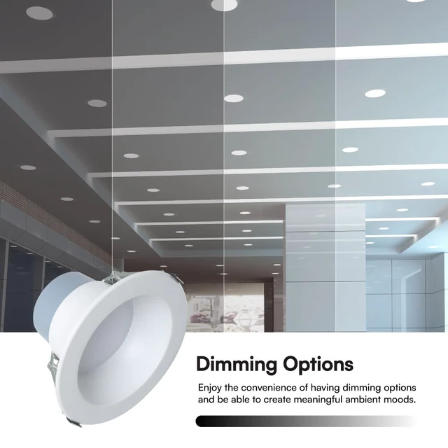 Alt view image 5 of 7 - Euri Lighting DLC6C-16W203swej, 6 Commercial Downlight 120-277v, CCT (27/3/35/4/5) & Watt (7/10/16) Tunable, 0-10V DIM, 90+ CRI, Wet Rated, IC-Rated, UL, T24, JA8, Energy Star, 3YR, 50K HR WTY