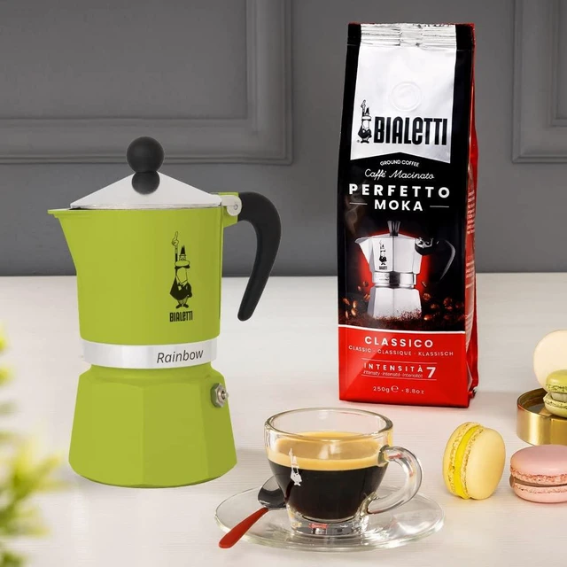 Alt view image 2 of 4 - Bialetti Rainbow Moka Pot in Green, 6 Cup Stove Top Espresso Maker - Aluminum Cafetera for Ground Coffee, Italian Coffee Maker for Home Brewing