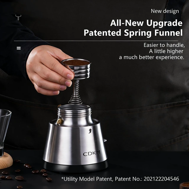 Alt view image 3 of 7 - CDKM Electric Moka pot, 3/6 Cup Espresso pot, Glass Top(340ML) | Borosilicate Glass Coffee Machine, coffee maker,Full automatic,Italian Espresso Maker,Italian flavor,Easy and Secure
