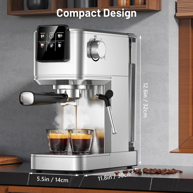 Alt view image 7 of 7 - KEENSTAR Espresso Machine 20 Bar with Touch Screen, Hot & Iced Coffee Makers, Stainless Steel Espresso Maker with Rapid Cold Brew & Milk Frother, with Water Tank for Latte, Cappuccino, Gift
