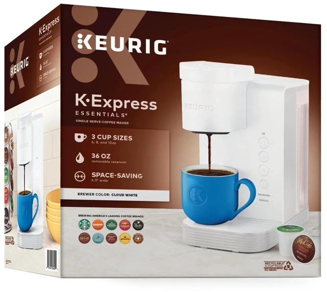 Alt view image 5 of 5 - Keurig K-Express Essentials Single-Serve K-Cup Pod Coffee Maker | 41 OZ removable reservoir, FAST & FRESH-BREWED: Coffee made in minutes, Dimensions out of the box: 11.3in x 6.5in x 12.2in