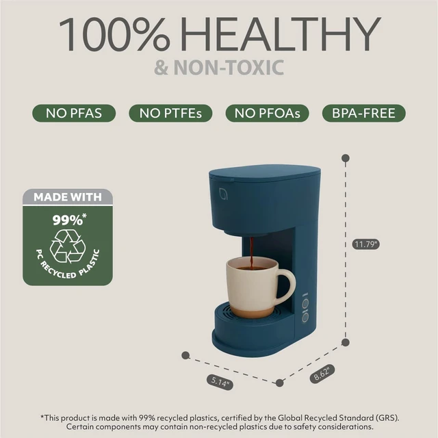 Alt view image 6 of 7 - WILLOW K-Cup Coffee Maker, Single Serve Coffee Maker with 6 to 12oz Brew Size & Strong Brew Option, Single Cup Coffee maker made with 99% PCR Recycled Plastics, Coffee Machine
