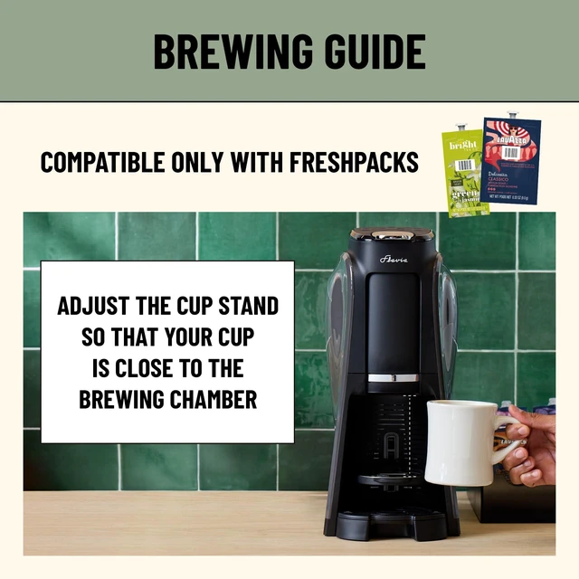 Alt view image 3 of 7 - Flavia Aroma Brewer Bundle with 84 Freshpacks and 1 Merchandiser - Coffee Machine, Makes Coffee, Lattes, Tea, and other Hot or Iced Beverages, Multiple Brew Sizes, Black, Works ONLY with Freshpacks