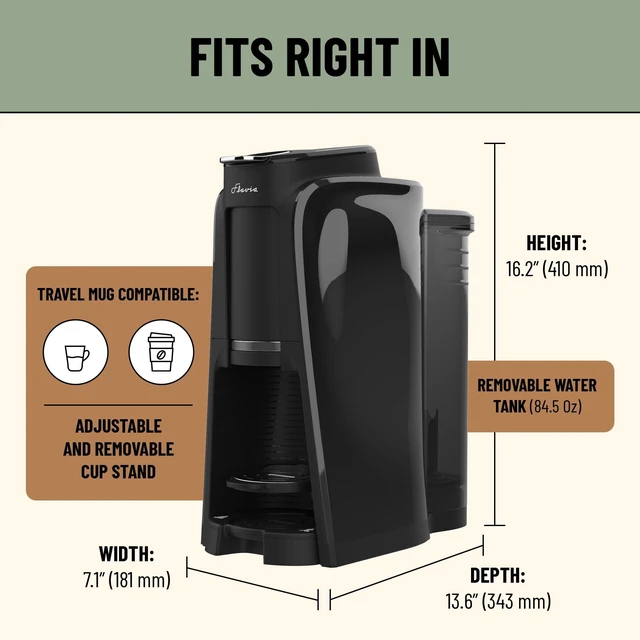Alt view image 4 of 7 - Flavia Aroma Brewer Bundle with 84 Freshpacks and 1 Merchandiser - Coffee Machine, Makes Coffee, Lattes, Tea, and other Hot or Iced Beverages, Multiple Brew Sizes, Black, Works ONLY with Freshpacks