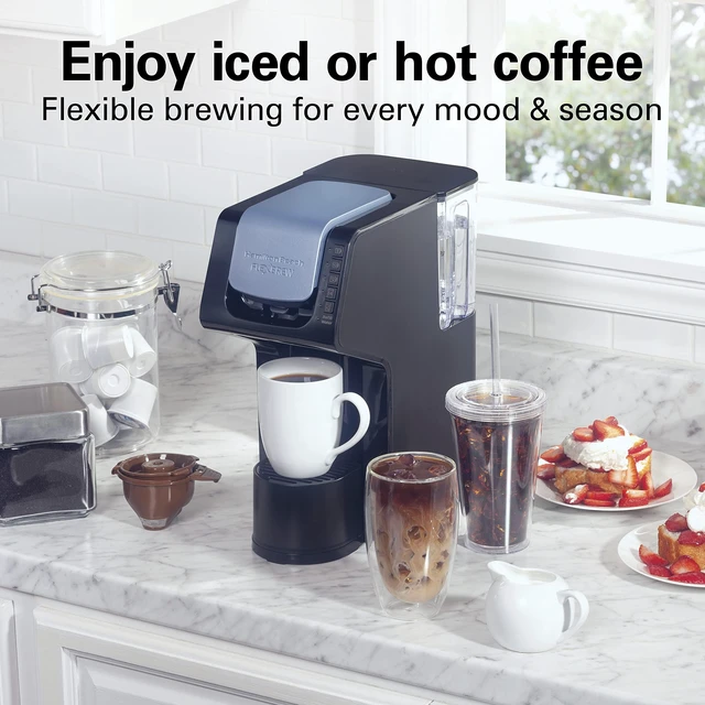 Alt view image 2 of 7 - Hamilton Beach Gen 4 FlexBrew Single-Serve Hot & Iced Coffee Maker | Uses Pod Packs or Grounds | 4 Fast Brewing Cup Size Options |50 oz. Removable Reservoir | Black