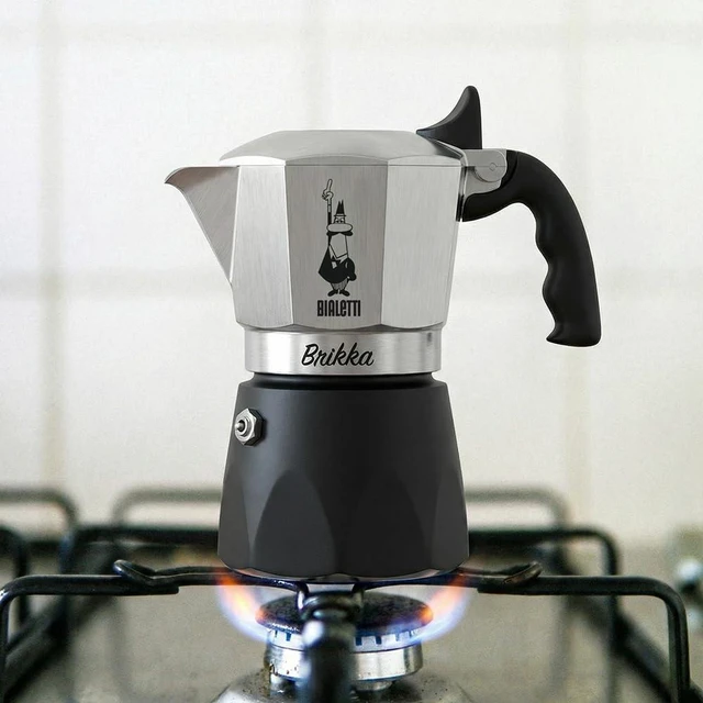 Alt view image 5 of 7 - Bialetti Brikka Moka Pot Stovetop Espresso Maker Crema-Rich Italian Coffee Maker, 2 Espresso Shots (3.4 oz / 100 mL), Black